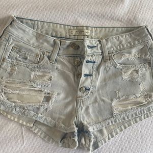 Abercrombie & fitch distressed jean shorts